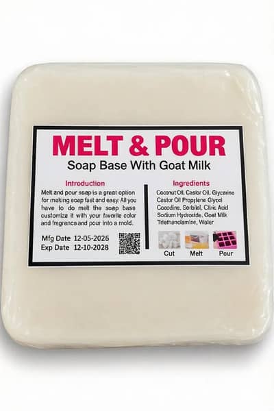 melt and pour glycerine soap base with goat milk 500grm