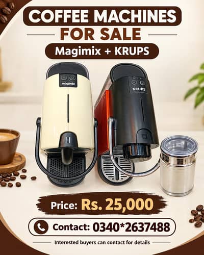 Magimix & KRUPS Nespresso Coffee Machines for Sale – Rs. 25,000