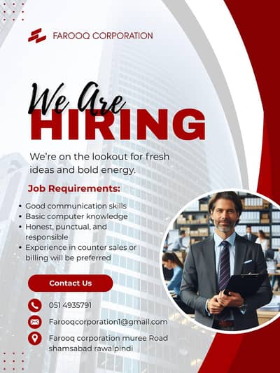 we are hiring Counter person for our tiles and sanitaryware showroom