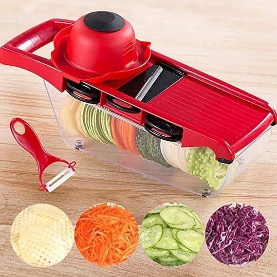 T  10 in 1 Slicer Vegetable Cutter - Stainless Steel Blade Manual Potato Peeler, Carrot & Cheese Grater Dicer - Multifunctional Kitchen Tool with Hand Protector & Interchangeable Blades - Precise Slicing, Chopping, and Dicing for Onions, Potatoes,