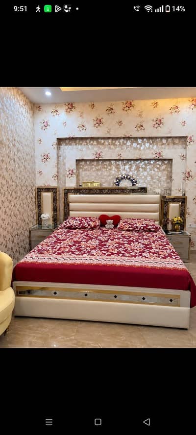 Double Bed . Wardoble. almari. side tables . divider furnitue
