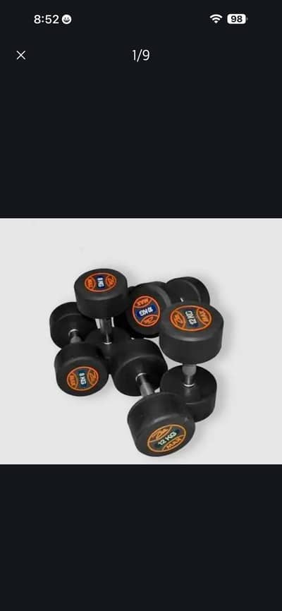 Rubber Dumbbells/Home & Commercial/Rod/Plates/All Gym Equipments