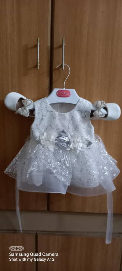 baby girl fancy frock with shoes