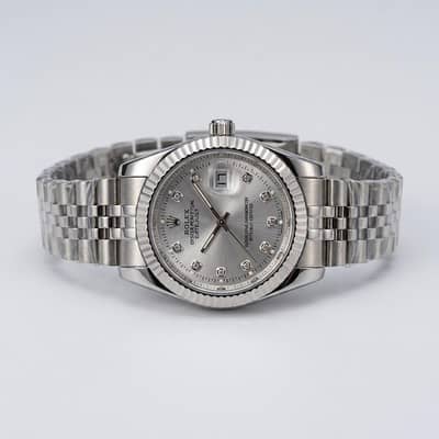 Luxury silver men watch-Elegent Fluted Blazel & jubilee Style Bracelet