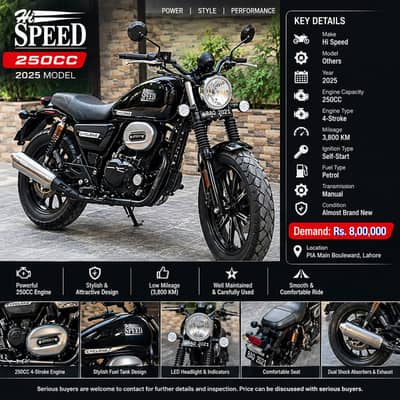 Hi Speed 250CC 2025 Model – Excellent Condition,