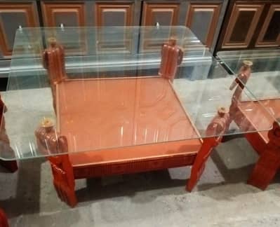 URGENT SALE: 3-Piece Wooden Glass Top Center Table Set