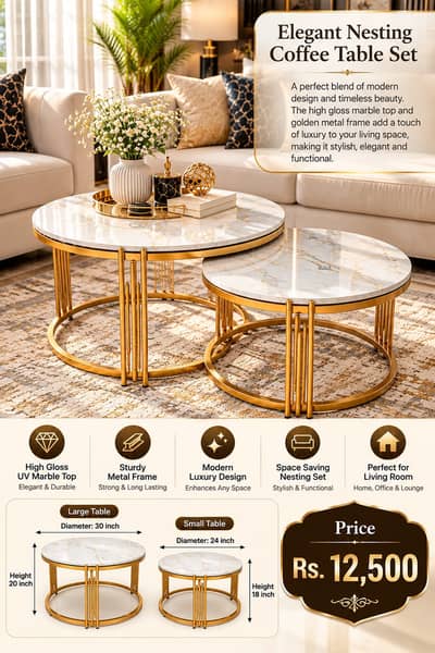 3 Piece Nesting Coffee Table| Nesting Tables|Coffee Table| Table