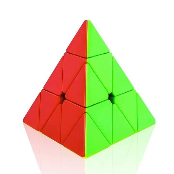 T   Original 3x3 Pyramid Cube Sticker less Best Quality Fast Speed Triangular Magic Cube Smooth Educational Puzzle Toys