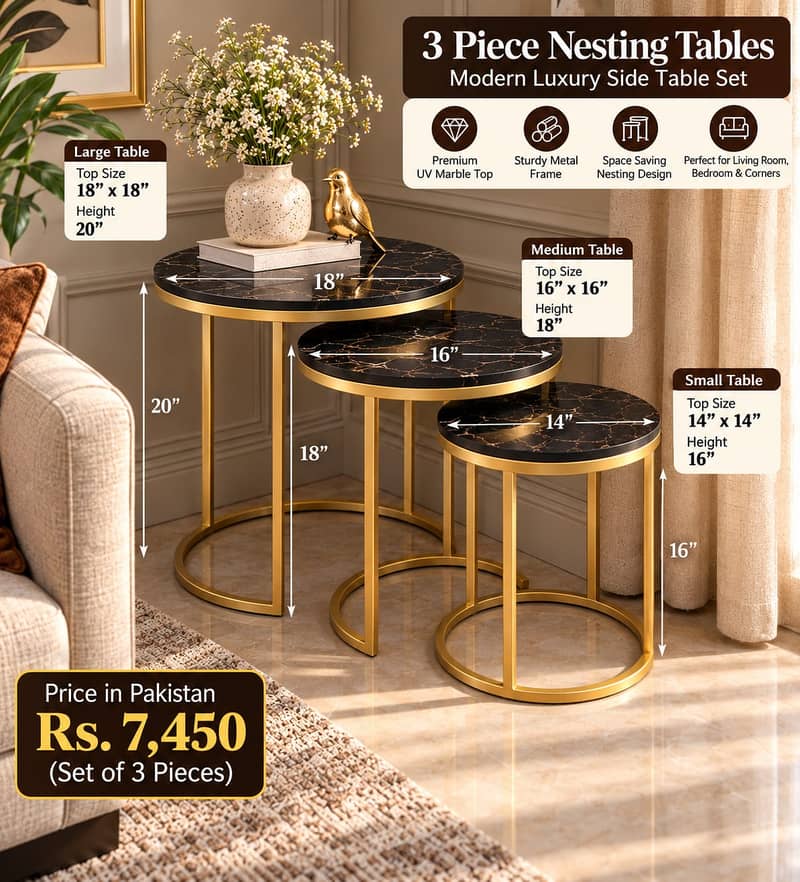 3 Piece Nesting Tables Set 0