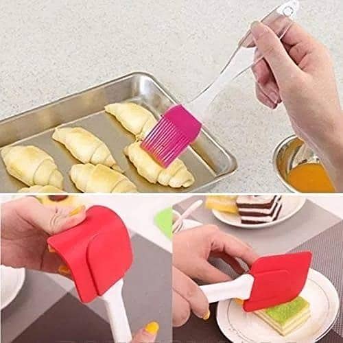 T  Pack of 2 - Spatula & BBQ Oil Brush - Transparent Regular Sized