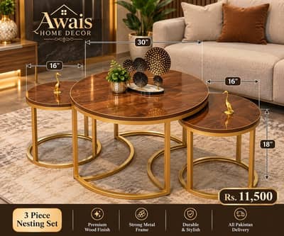 Table | 3 Piece Nesting Set | Cofee Table|