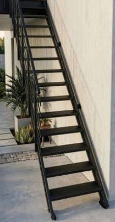 Ready made Heavy Gauge Strong Iron Ladder Industrial Warehouse Stairs