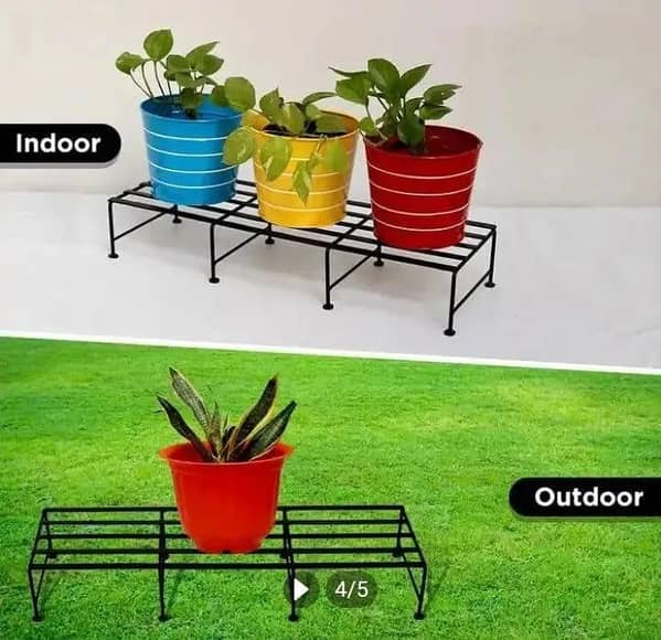 T pack of 2 matel stand for plants outdoor and indoor rectangular shap