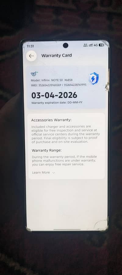 Infinix Note 50 8 257 h no any issue