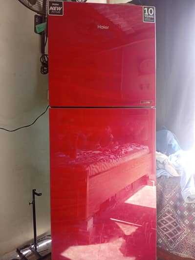 Haier Red Glass door Refrigerator  - Almost new 1 time used only