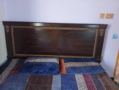 king size bed with foam and  one side table