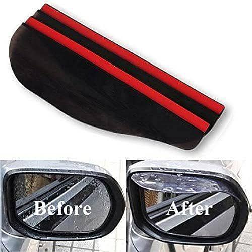 2 Pcs Smoked Black Mirror Rain Visor Smoke Guard, Rear View Side Mirror Rain Eyebrow, Rear View Mirror Visor Guard for Most Car