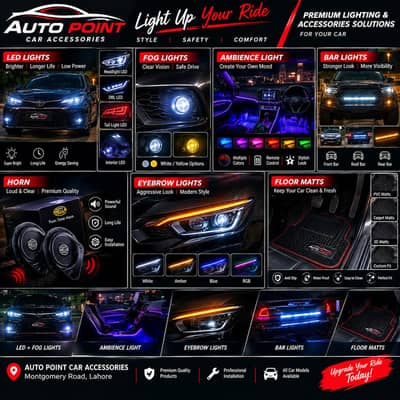 android panel / body kits / poshish / led lights etc