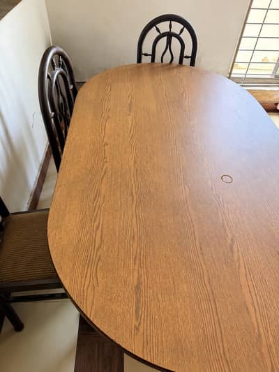 Wooden Dining Table Set with 6 Chairs
