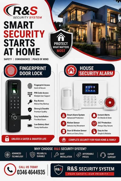 Smart Home Security Solutions | Fingerprint Lock & Alarm System