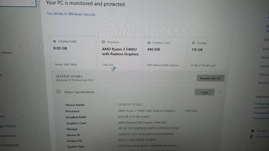 HP 455 G8,AMD Ryzen3, 5400u,i5 12th,8GB DDR4 Ram,128GB SSD,Win10,Off24