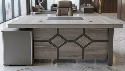 Luxury Executive Office Desk / Director Table with Attached Cabinets.