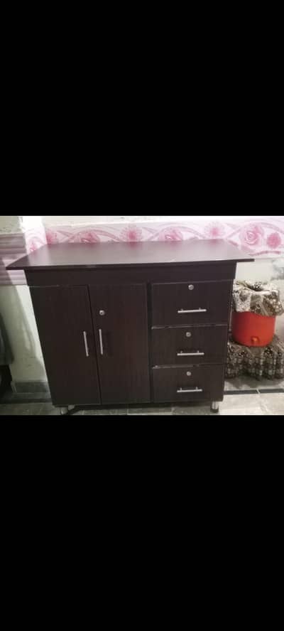 Two Door Wooden Wardrobe with 3 Drawers