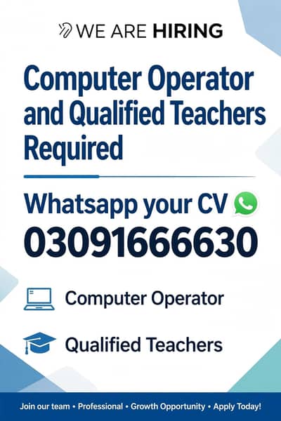Qualified teacher required for school