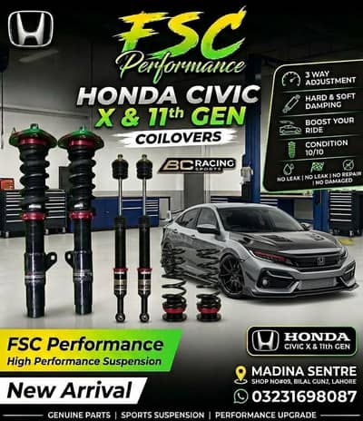 Honda Civic X fc6 & 11th Gen BC RacinG Coilovers.