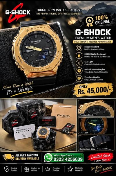 GchHOCK Premium Men’s Watch – Golden Edition