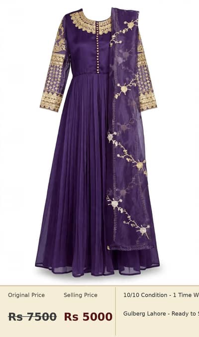 Purple Heavy embroidered Maxi - original 7500 Now 5000 - 10/10