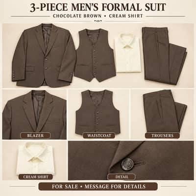 12-Year-Old Boy's 3-Piece Formal Suit - Chocolate Brown