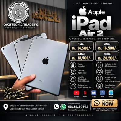 Apple iPad Air 2 16GB/32GB/64GB/128GB | Factory Unlocked