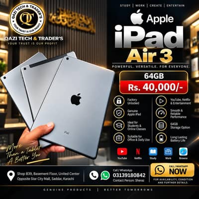 Apple iPad Air 3 | 64GB Storage | Factory Unlocked