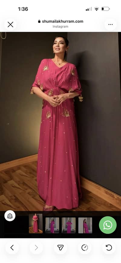 Premium Raw silk branded kaftan worn for 2 hours only, Medium size