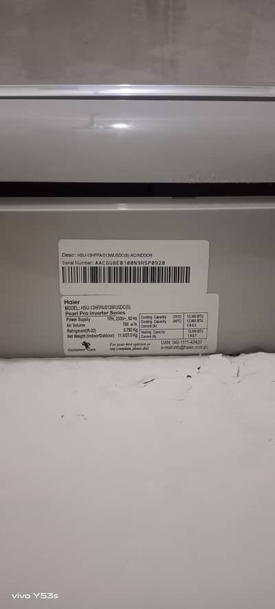 1 year used Haier 13HFPA