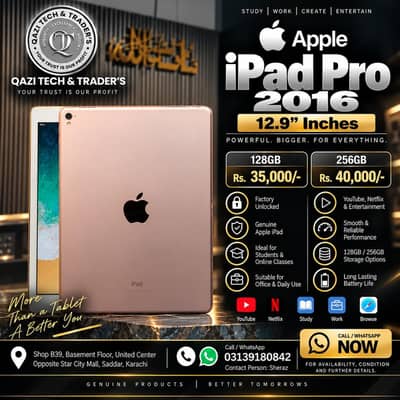 Apple iPad Pro 2016 12.9 Inch | 128GB/256GB Storage
