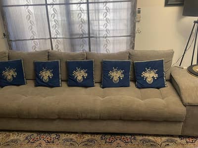 Moden L Shaped 8-Seater Sofa - Elegant Grey