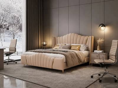 Double bed - King size bed - Poshish bed - bed set - Bedroom set