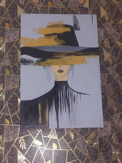 Handmade Abstract Portrait Painting (24x36 Inches)