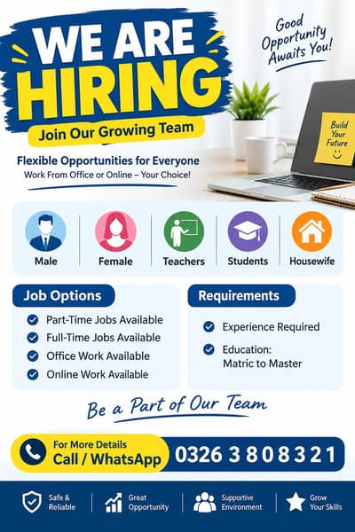 we Are Hiring For lahore Staff home based & office based