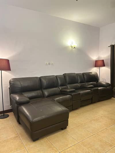 5 Seater imported leather recliner sofa available for sale