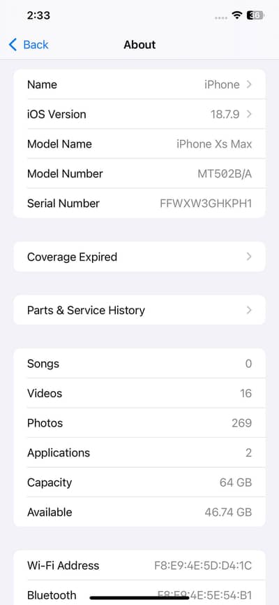 iPhone XS Max, Non-PTA, 64GB, Face ID ok, 03161863489