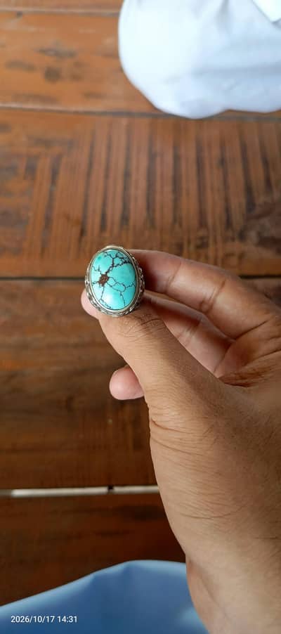 Natural Feroza Gemstone Ring