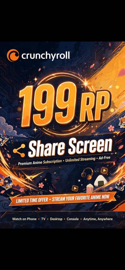 crunchy roll share screen available