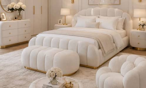 Bed Set/Double Bed/King Size Bed/Poshish Bed/Wooden Bed/Bubble Bed Se