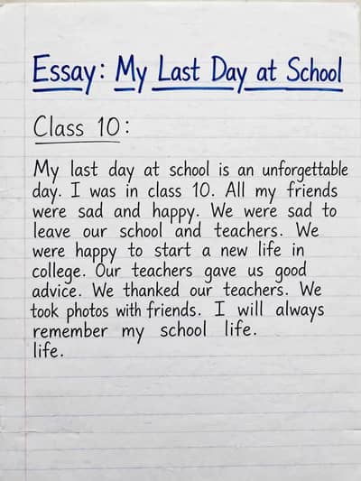 Matric class 10 english essays stories letters 2026 hand written notes