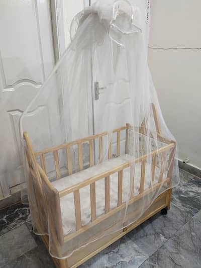 Baby Wooden Cot + swing