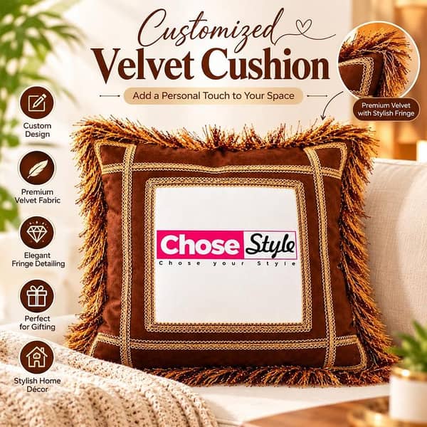 Customized Velvet Cushion with Photo & Logo Printing