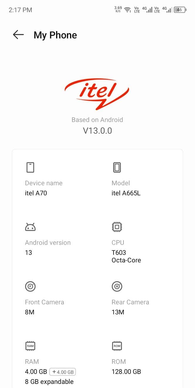 Itel A60 3